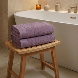 Mijolnir Juego de Toallas de Baño Silva - Lila (2 Piezas) 70x140 cm